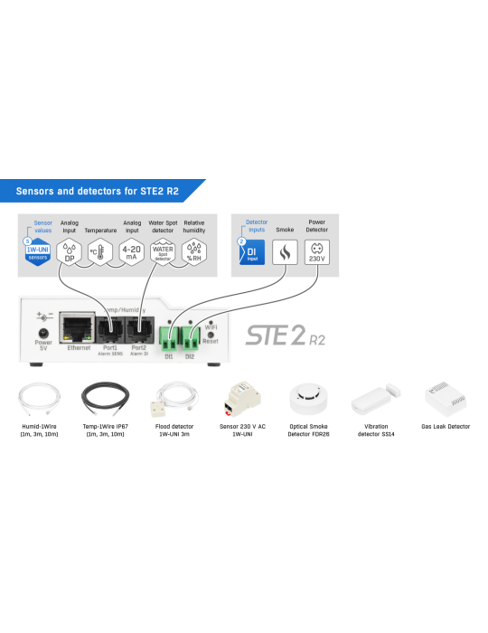 HWgroup STE2r2 - Thermomètre LAN WiFi supervision température