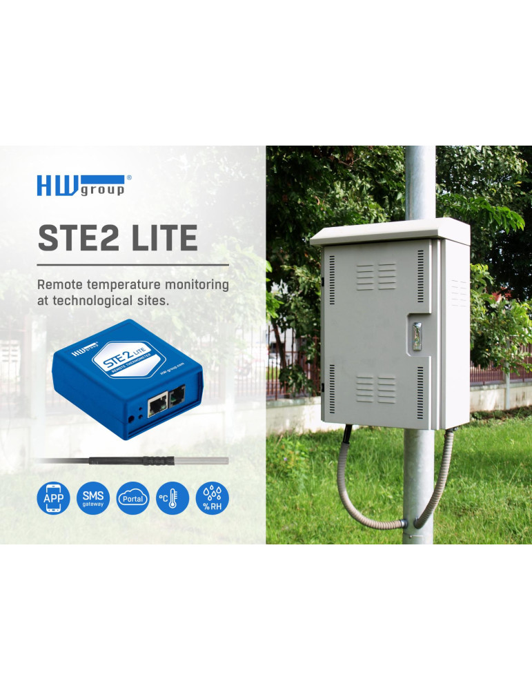 HWgroup STE2 Lite - Thermomètre LAN WiFi avec alertes email
