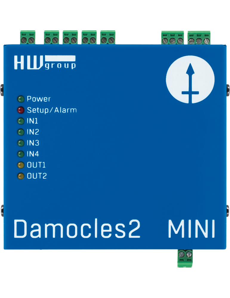 HWgroup Damocles2 MINI - Boîtier 4 entrées 2 relais SNMP Modbus