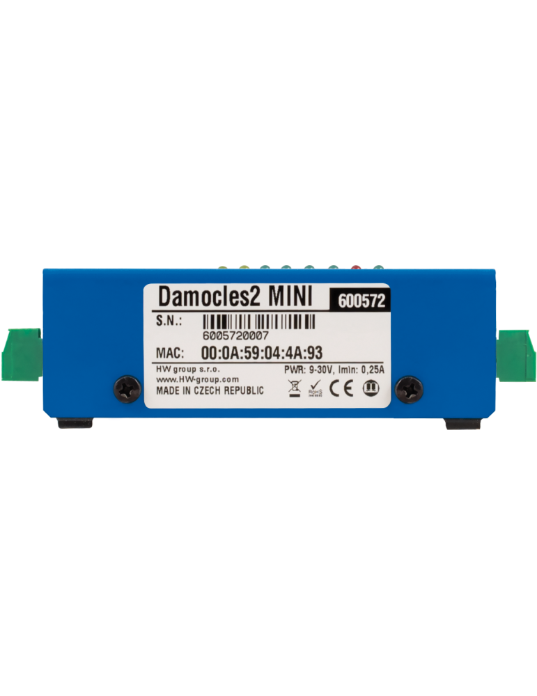 HWgroup Damocles2 MINI - Boîtier 4 entrées 2 relais SNMP Modbus