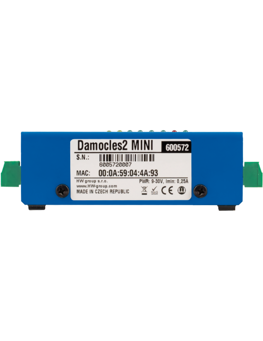 HWgroup Damocles2 MINI - Boîtier 4 entrées 2 relais SNMP Modbus