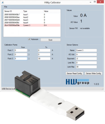 HWgroup 1-Wire UNI USB calibrator 2