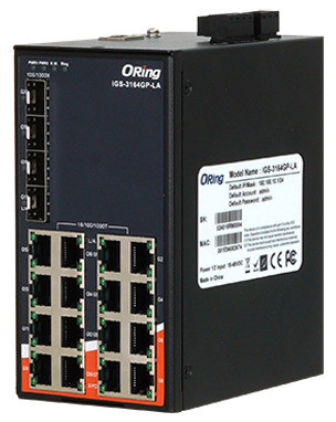 Oring IGS-3164GP-LA switch manageable 16 ports Gigabit 4 SFP