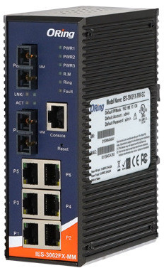 Oring IES-3062FX-MM-SC : Switch 8 ports 6FE + 2 fibre MM SC