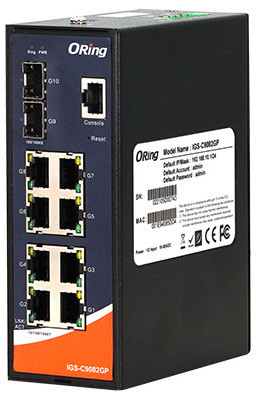 Oring IGS-C9082GP switch manageable 8 ports Gigabit 2 SFP 2.5G