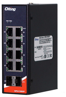 Oring IGPS-C1082GP | Switch PoE+ 8 ports Gigabit + 2 SFP
