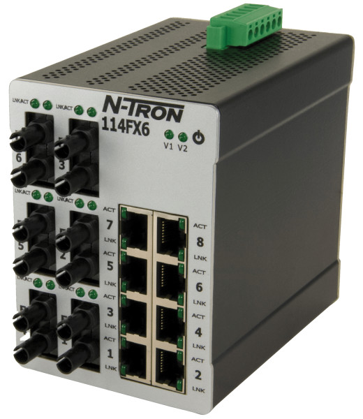 HMS Networks - N-Tron 114FX6-ST | Switch Ethernet 14 Ports