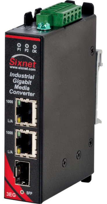 HMS N-Tron SLX-3EG-1SFP - Convertisseur média industriel 3 ports
