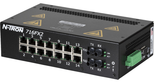 716FX2-ST : Switch manageable N-Tron 16 ports + 2 ports fibre