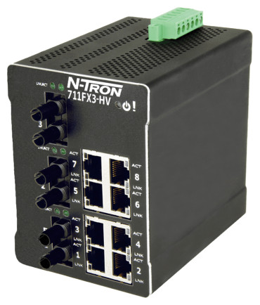 711FX3-ST-HV - Switch manageable 11 ports industriel N-Tron