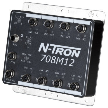 HMS Networks - N-Tron 708M12 Switch IP67 manageable 8 ports