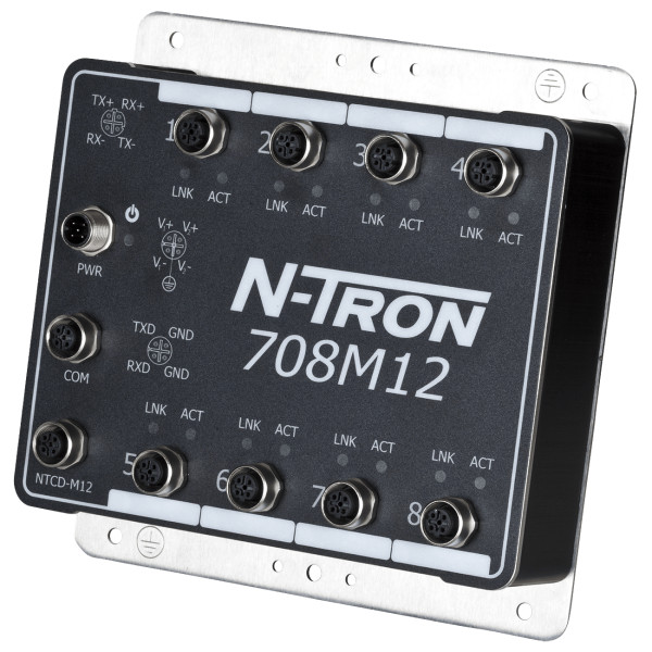 HMS Networks - N-Tron 708M12 Switch IP67 manageable 8 ports