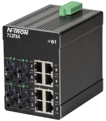 HMS Networks - N-Tron 712FX4-ST | Switch manageable 12 ports