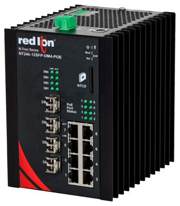 NT24K-12SFP-DM4-POE Switch Ethernet Gigabit manageable PoE+ 12 ports