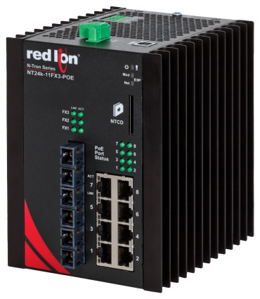 HMS Networks - N-Tron NT24K-11FX3-SC-POE Switch Gigabit manageable