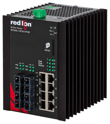 NT24K-12FX4-SC-POE Switch Ethernet Industriel Gigabit PoE+