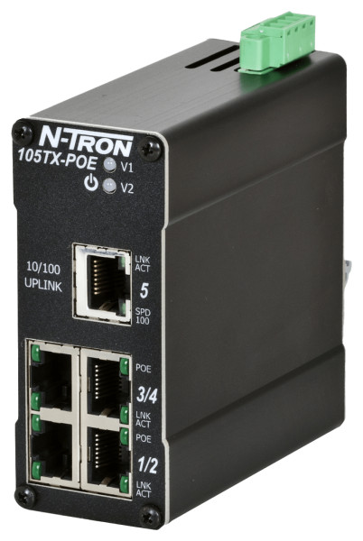 105TX-POE - Switch PoE+ 5 ports Ethernet 10/100 N-Tron