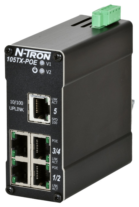 105TX-POE - Switch PoE+ 5 ports Ethernet 10/100 N-Tron
