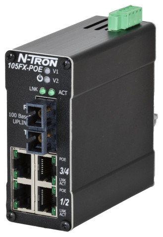 HMS Networks - N-Tron 105FX-SC-POE | Switch 5 ports PoE fibre