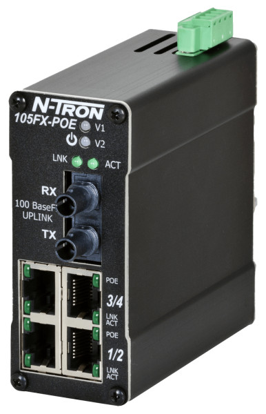 HMS Networks - N-Tron 105FX-ST-POE | Switch PoE 5 ports fibre