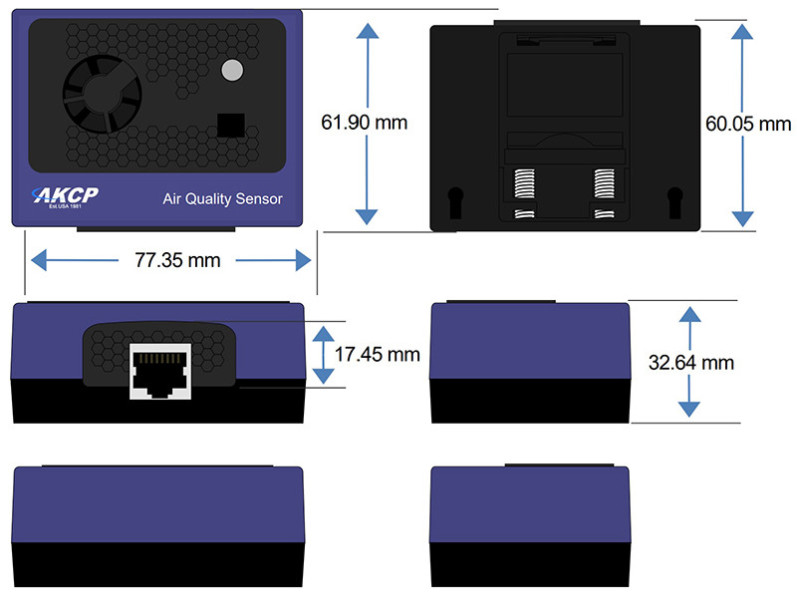 AKCP AQS - Capteur qualité air particules fines VOC NOx data center