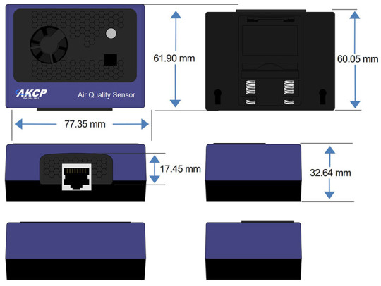 AKCP AQS - Capteur qualité air particules fines VOC NOx data center