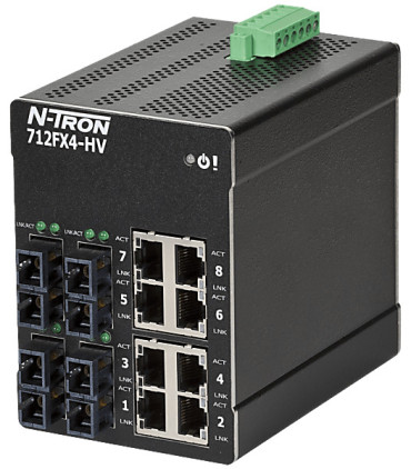 HMS Networks - N-Tron 712FXE4-SC-80-HV - Switch manageable 12 ports
