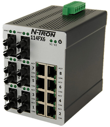 114FXE6-ST-15 - Switch 12 ports 8x RJ45 4x 100FX ST singlemode