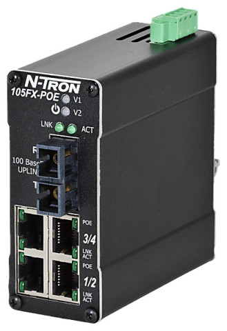 Switch 105FXE-SC-80-POE N-Tron 5 ports PoE 80 km fibre SC
