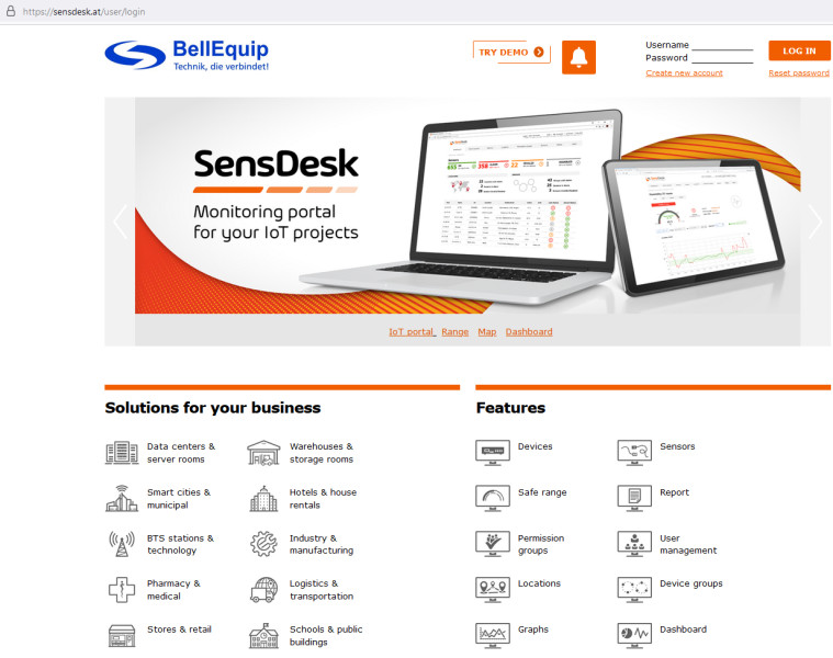 SensDesk - portail cloud supervision environnementale HWgroup
