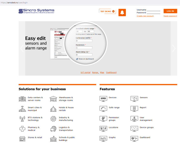 SensDesk - portail cloud supervision environnementale HWgroup