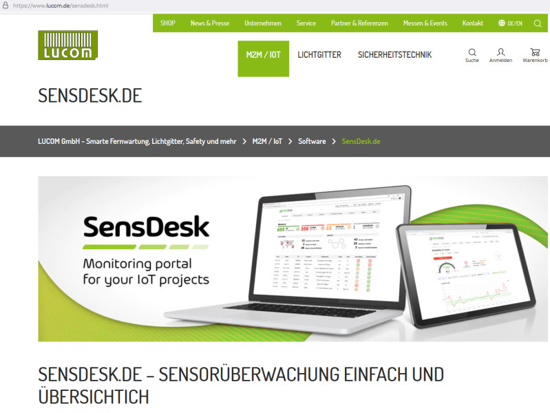 SensDesk - portail cloud supervision environnementale HWgroup