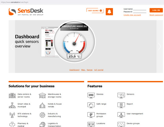 SensDesk - portail cloud supervision environnementale HWgroup